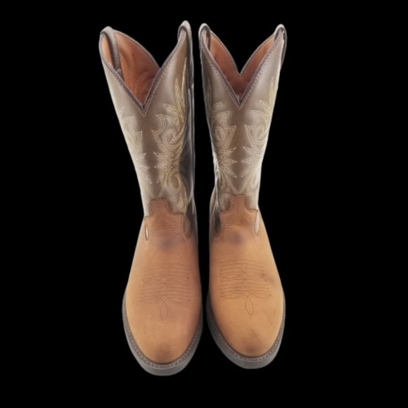 Laredo Paris 4242 Men's Brown Leather Western Cowboy Vamp Boots size 10D - Picture 2 of 12